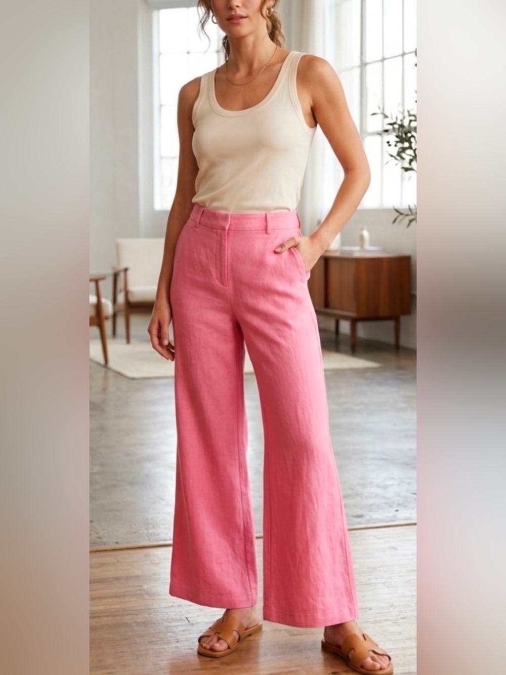 House of Harlow 1960 Vibrant Pink Wide Leg Trousers